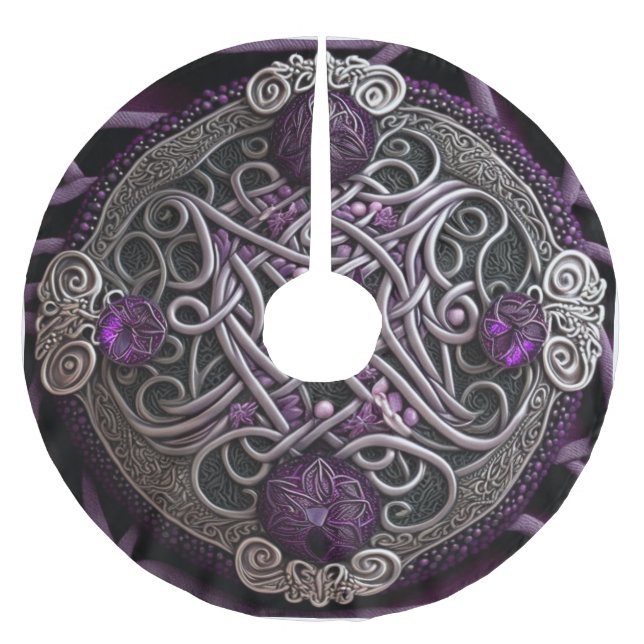Jupon De Sapin En Polyester Brossé Papier d'enveloppement Celtic Rose violet (Devant)