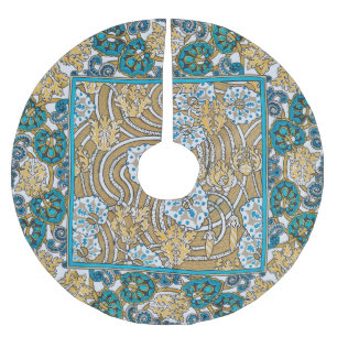 Jupon De Sapin En Polyester Brossé papier peint bleu art nouveau cyclamen