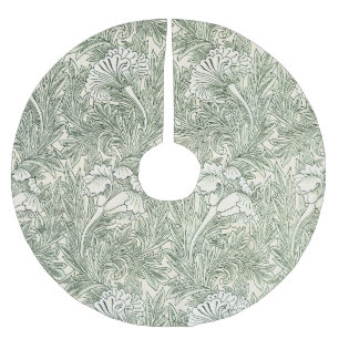 Jupon De Sapin En Polyester Brossé Papier peint tulipe classique vert de William Morr