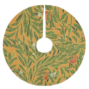 Jupon De Sapin En Polyester Brossé Papier peint Vintage Orange Tree Motif Art Nouveau