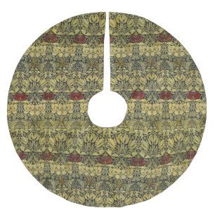 Jupon De Sapin En Polyester Brossé Papier Peint Vintage Tulipe Rose Or William Morris