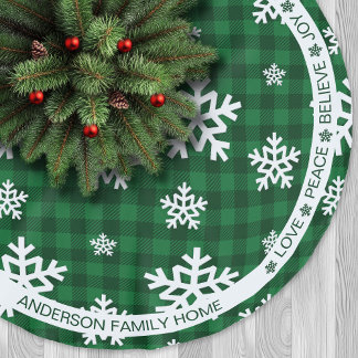 Jupon De Sapin En Polyester Brossé Paroles de fête de Fête de Flamme de Neige Vert Pl