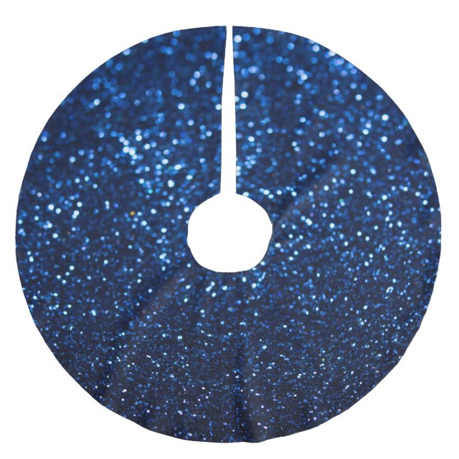Jupon De Sapin En Polyester Brossé Parties scintillant bleue Texture Festive Étincell (Devant)