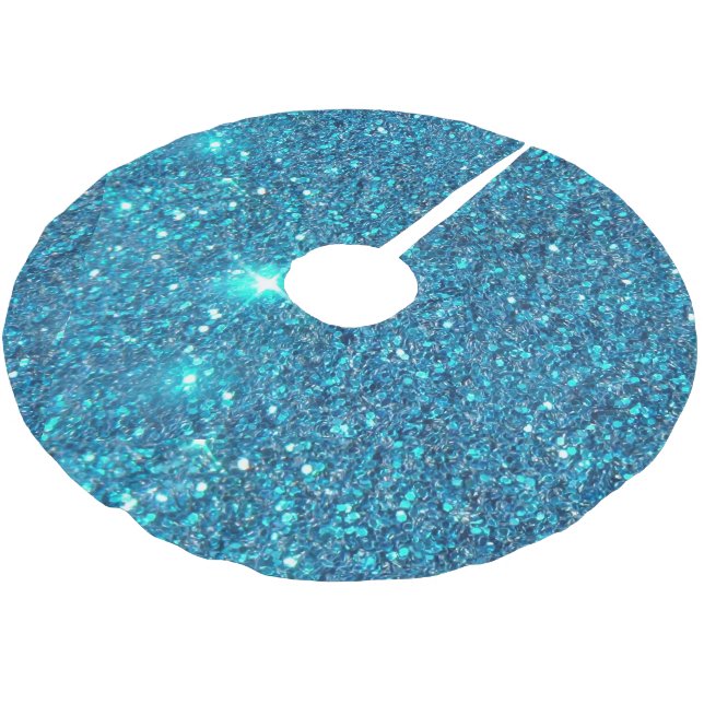 Jupon De Sapin En Polyester Brossé Parties scintillant bleue Turquoise extravagante b (Angle)
