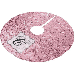Jupon De Sapin En Polyester Brossé Parties scintillant d'or Rose de jupe d'arbre pers