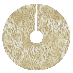 Jupon De Sapin En Polyester Brossé Parties scintillant Glam Or Zebra Print