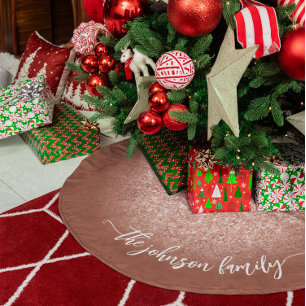 Jupon De Sapin En Polyester Brossé Parties scintillant or Rose Blush en terre cuite d