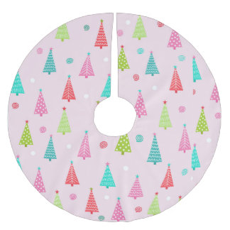 Jupon De Sapin En Polyester Brossé Pastel Christmas Tree Skirt