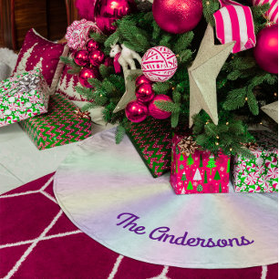 Jupon De Sapin En Polyester Brossé Pastel Iridescente Palette Gradient