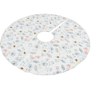 Jupon De Sapin En Polyester Brossé Pastel Poppy Floral Garden Motif