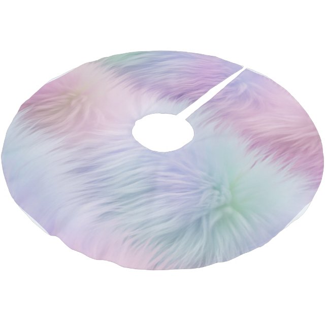 Jupon De Sapin En Polyester Brossé Pastel Rainbow Fur (Angle)