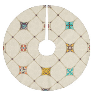 Jupon De Sapin En Polyester Brossé Patchwork coloré Islam Tile arabe