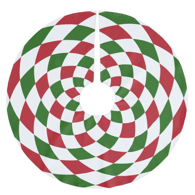 Jupon De Sapin En Polyester Brossé Patchwork de Noël Arlequin Motif (Devant)