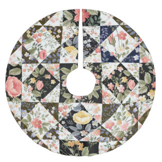 Jupon De Sapin En Polyester Brossé Patchwork floral : Mélange Vintage