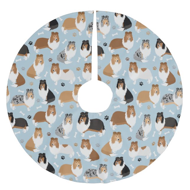 Jupon De Sapin En Polyester Brossé Pâtes et os de collie rugueux (Devant)