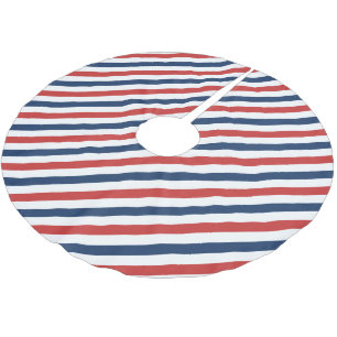 Jupon De Sapin En Polyester Brossé Patriotique Rouge Blanc et Bleu