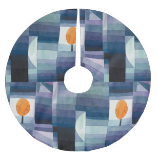 Jupon De Sapin En Polyester Brossé Paul Klee Messager de l'automne Bleu Moderne Abstr