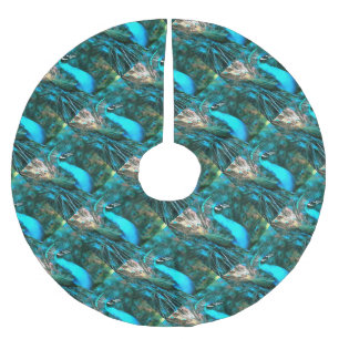 Jupon De Sapin En Polyester Brossé Peacock Bleu Vibrant Avec Queue Fissée