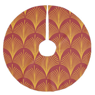 Jupon De Sapin En Polyester Brossé Peacock or rouge : Art Déco.
