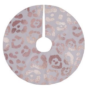 Jupon De Sapin En Polyester Brossé Peau léopard : élégance or rose.