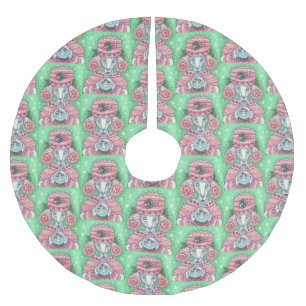 JUPON DE SAPIN EN POLYESTER BROSSÉ PEPPERMINE POODLE ROSE CIEL ARBRE DE NOËL