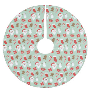 Jupon De Sapin En Polyester Brossé Période de Noël  