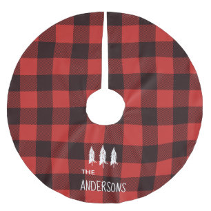 Jupon De Sapin En Polyester Brossé Personnalisation du Buffalo Plaid Rustic Country