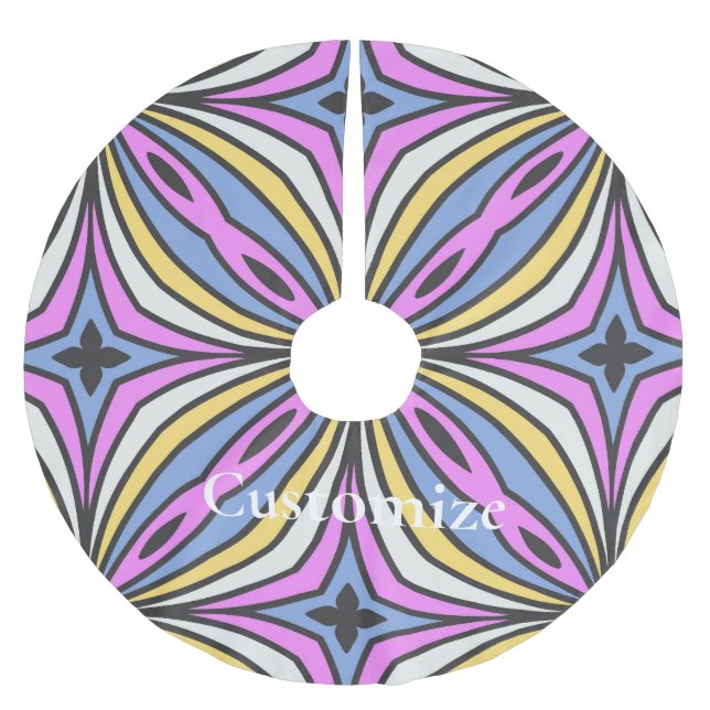 Jupon De Sapin En Polyester Brossé Pétales de fleurs colorées Thunder_Cove (Devant)
