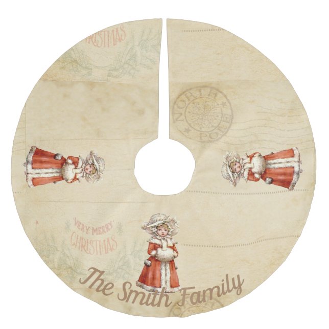 Jupon De Sapin En Polyester Brossé Petit Caroleur victorien Noël personnalisé (Devant)