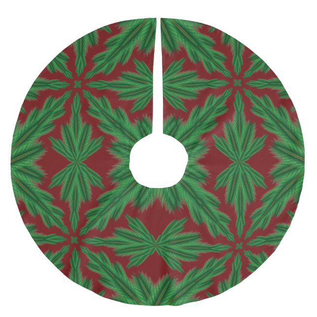 Jupon De Sapin En Polyester Brossé Pine Mandala Garnet Tree Jupe (Devant)