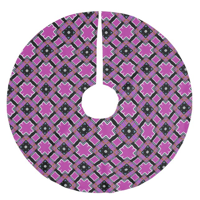 Jupon De Sapin En Polyester Brossé Pink & Black pattern (Devant)