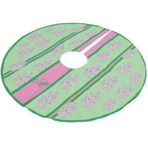 Jupon De Sapin En Polyester Brossé Pink Green Ginger Jar Jars Tree Jupe de Noël 