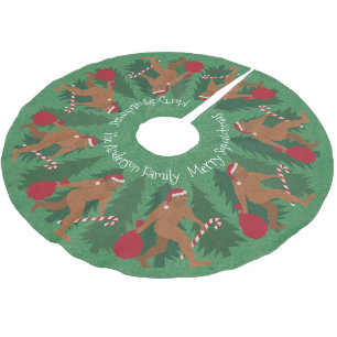 Jupon De Sapin En Polyester Brossé Pins joyeux Squatchmas de Noël de Père Noël