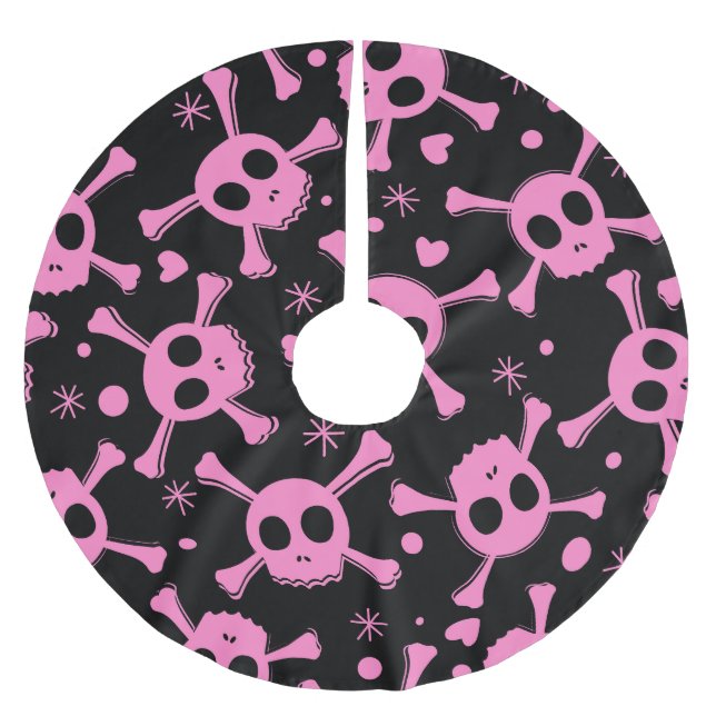 Jupon De Sapin En Polyester Brossé Pirate Skull : Girlish Hearts Motif (Devant)