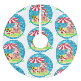 Jupon De Sapin En Polyester Brossé plage santa claus