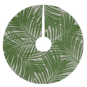Jupon De Sapin En Polyester Brossé Plage tropicale Motif de feuilles de palmier