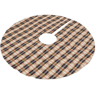 Jupon De Sapin En Polyester Brossé Plaid traditionnel noir et tressé