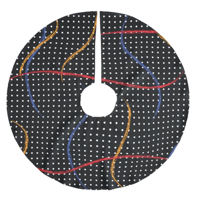 Jupon De Sapin En Polyester Brossé Plaque et points de peinture rétro (Devant)