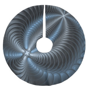 Jupon De Sapin En Polyester Brossé Plastique bleu gris 3D Fractal Art moderne Abstrai