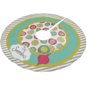 Jupon De Sapin En Polyester Brossé Pneus à orbe customisée et jupe d'arbre à ornement