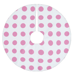 Jupon De Sapin En Polyester Brossé Pois vintage rose blanc couleur rétro classique