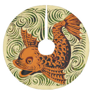 Jupon De Sapin En Polyester Brossé Poisson Antique Carrelage Ancien art
