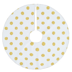 Jupon De Sapin En Polyester Brossé Polka Gold Parties scintillant points Texture