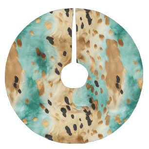 Jupon De Sapin En Polyester Brossé Poster de animal noir Turquoise or