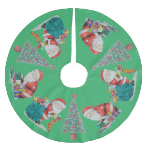 Jupon De Sapin En Polyester Brossé présentants enveloppés avec le père traditionnel n