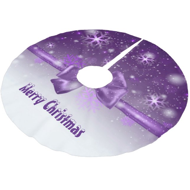 Jupon De Sapin En Polyester Brossé Purple hivernal (Angle)