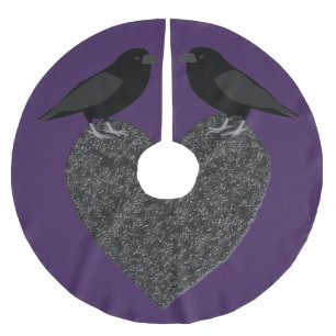 Jupon De Sapin En Polyester Brossé Ravens gothiques et Coeur noir
