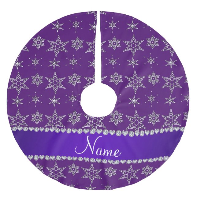 Jupon De Sapin En Polyester Brossé Rayure argentée pourpre nommée faite sur commande (Devant)