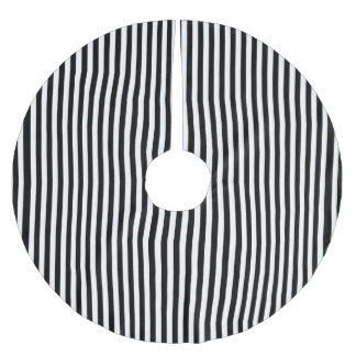 Jupon De Sapin En Polyester Brossé Rayures modernes noires et blanches élégantes