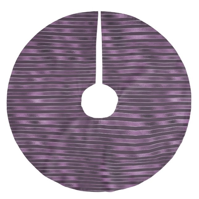 Jupon De Sapin En Polyester Brossé Rayures violettes Glam (Devant)